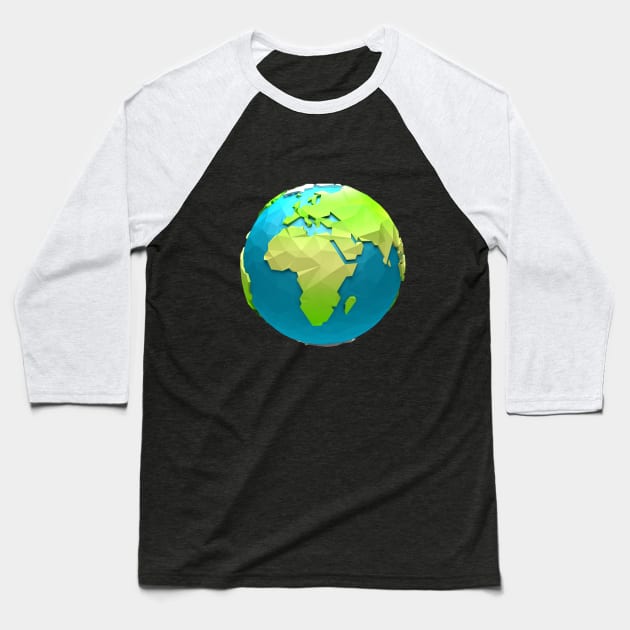 Cartoon low poly world - Europe theme 1 Baseball T-Shirt by PaulsenDesign